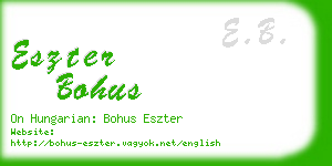 eszter bohus business card